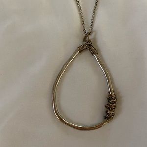 Bent Wire Long Pendant Necklace